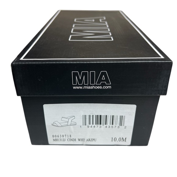 NIB Mia Cindi White Slip-on Sandals with Stretchy Straps 10 - Picture 7 of 7